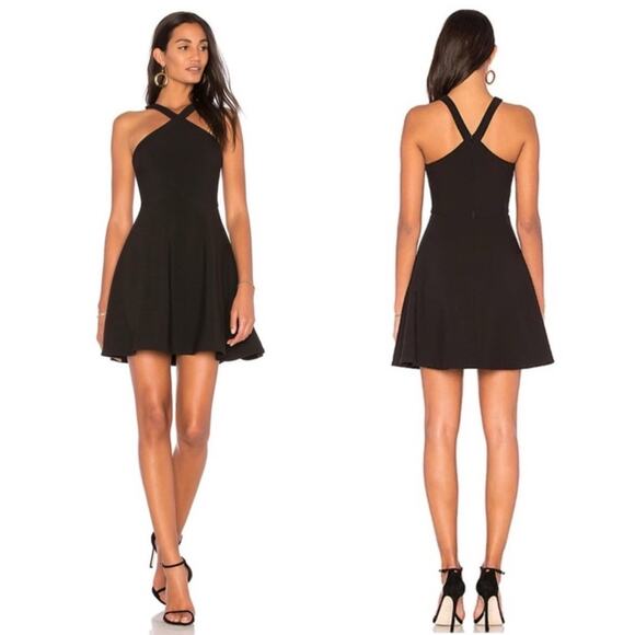 Likely Ashland Halter Skater Mini Dress in Black sz 2 - Picture 1 of 6
